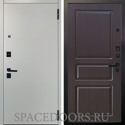 Входная металлическая дверь Аргус Black Ага Вельвет белый Сабина венге
