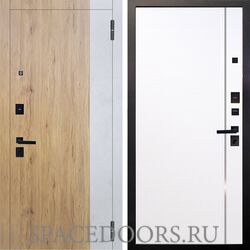 Входная металлическая дверь Аргус Black Эксперт Рустик соломенный  Гауда роял вуд белый