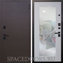 Входная металлическая дверь Аргус Black Элегант Венге горизонтальный  Милли роял вуд белый
