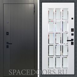 Входная металлическая дверь Аргус Black Фрейда Черный кварц  Мерелин Софт милк
