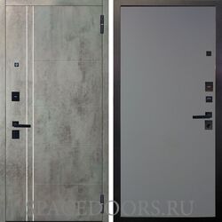 Входная металлическая дверь Аргус Black Лофт темный бетон Элегант силк маус