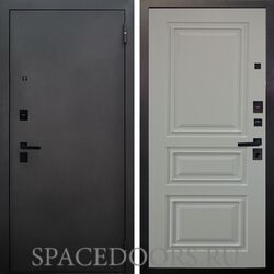 Входная металлическая дверь Аргус Black Черный муар Скиф софт милк