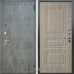 Входная металлическая дверь Аргус Люкс 3К Агат дуо темный бетон Скиф дуб филадельфия крем