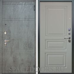 Входная металлическая дверь Аргус Люкс 3К Агат дуо темный бетон Скиф белый софт