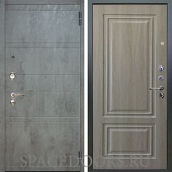 Входная металлическая дверь Аргус Люкс 3К Агат дуо темный бетон Элион дуб филадельфия крем