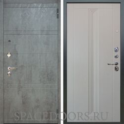 Входная металлическая дверь Аргус Люкс 3К Агат дуо темный бетон Вертикаль роял вуд белый