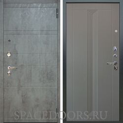 Входная металлическая дверь Аргус Люкс 3К Агат дуо темный бетон Вертикаль роял вуд серый