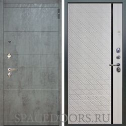 Входная металлическая дверь Аргус Люкс 3К Агат дуо темный бетон Тори софт милк