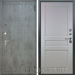 Входная металлическая дверь Аргус Люкс 3К Агат дуо темный бетон Каролина