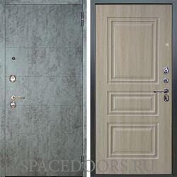 Входная металлическая дверь Аргус Люкс 3К Агат темный бетон Скиф дуб филадельфия крем