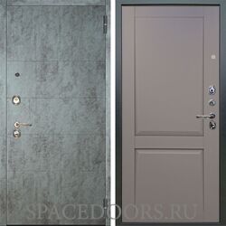 Входная металлическая дверь Аргус Люкс 3К Агат темный бетон Пифагор серый бархат