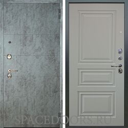Входная металлическая дверь Аргус Люкс 3К Агат темный бетон Скиф белый софт