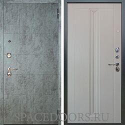 Входная металлическая дверь Аргус Люкс 3К Агат темный бетон Вертикаль роял вуд белый
