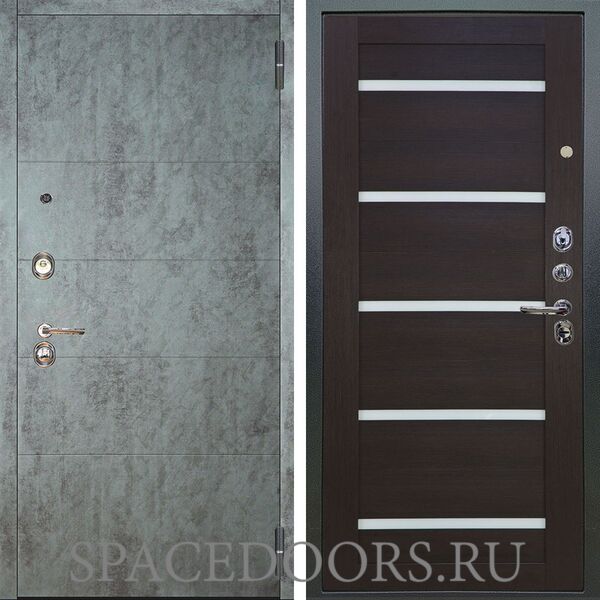 Входная металлическая дверь Аргус Люкс 3К Агат темный бетон Александра вельвет