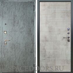 Входная металлическая дверь Аргус Люкс 3К Агат темный бетон Техно светлый бетон