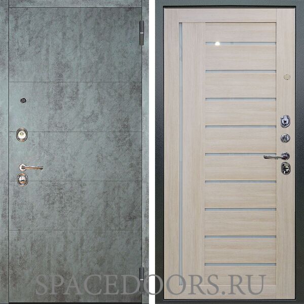 Входная металлическая дверь Аргус Люкс 3К Агат темный бетон Диана буксус
