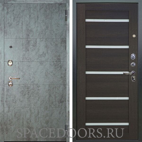 Входная металлическая дверь Аргус Люкс 3К Агат темный бетон Александра лунная ночь