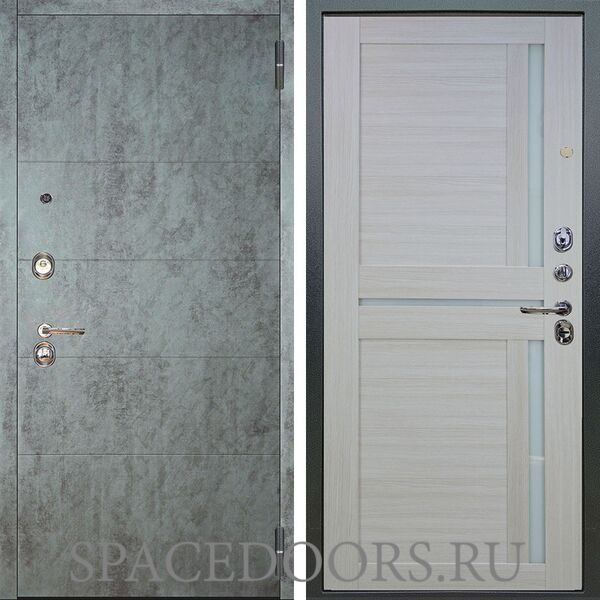 Входная металлическая дверь Аргус Люкс 3К Агат темный бетон Мирра белая лиственница