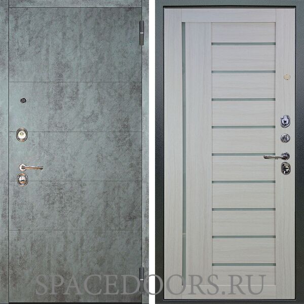 Входная металлическая дверь Аргус Люкс 3К Агат темный бетон Диана белая лиственница