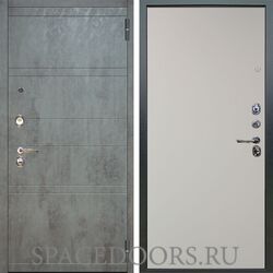 Входная металлическая дверь Аргус Люкс 3к Агат темный бетон Элегант софт милк