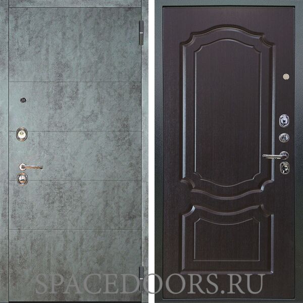 Входная металлическая дверь Аргус Люкс 3К Агат темный бетон Мишель венге