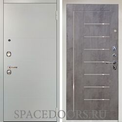 Входная металлическая дверь Аргус Люкс 3к Ага Вельвет белый горизонт Фриза темный бетон
