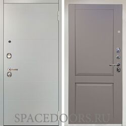 Входная металлическая дверь Аргус Люкс 3к Агат Вельвет белый горизонт Пифагор серый бархат