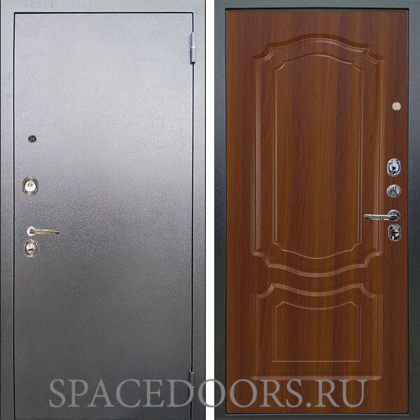 Входная металлическая дверь Аргус Люкс 3К Антик серебро Мишель дуб рустикальный