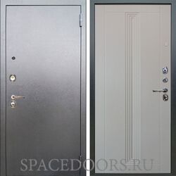 Входная металлическая дверь Аргус Люкс 3К Антик серебро Вертикаль роял вуд белый