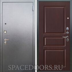 Входная металлическая дверь Аргус Люкс 3К Антик серебро Сабина махагон