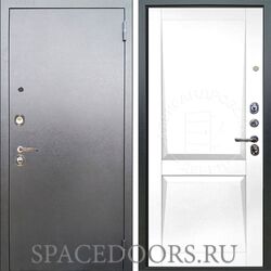 Входная металлическая дверь Аргус Люкс 3к Антик серебро Пифагор белый бархат