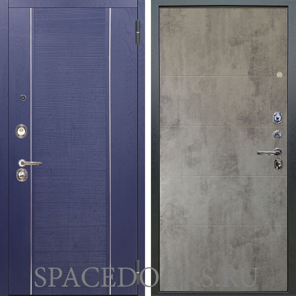 Входная металлическая дверь Аргус Люкс 3К Дижон роял вуд синий Агат Светлый бетон