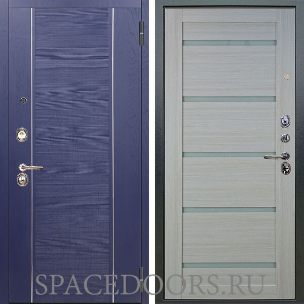 Входная металлическая дверь Аргус Люкс 3К Дижон роял вуд синий Александра белая лиственница