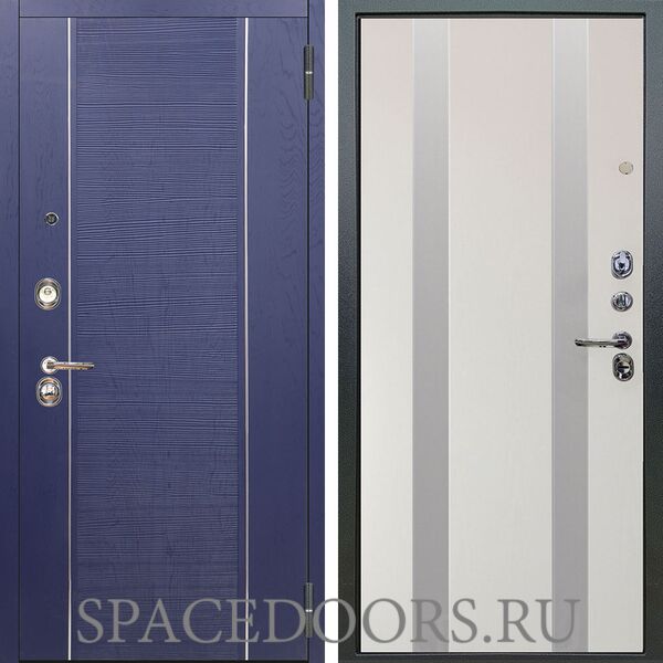 Входная металлическая дверь Аргус Люкс 3К Дижон роял вуд синий Дуэт вставки изабель