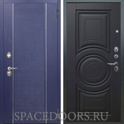 Входная металлическая дверь Аргус Люкс 3К Дижон роял вуд синий Могадишь черный софт
