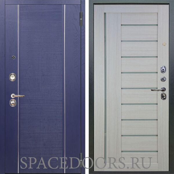 Входная металлическая дверь Аргус Люкс 3К Дижон роял вуд синий Диана белая лиственница