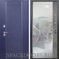 Входная металлическая дверь Аргус Люкс 3К Дижон роял вуд синий Магнум светлый бетон