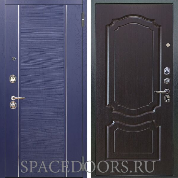 Входная металлическая дверь Аргус Люкс 3К Дижон роял вуд синий Мишель венге