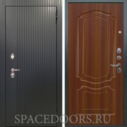 Входная металлическая дверь Аргус Люкс 3к Фрейда Черный кварц Мишель дуб рустикальный