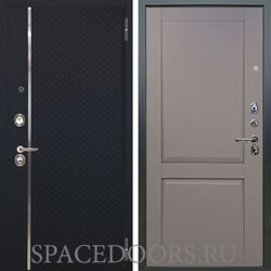 Входная металлическая дверь Аргус Люкс 3К Лия черный софт Пифагор серый бархат