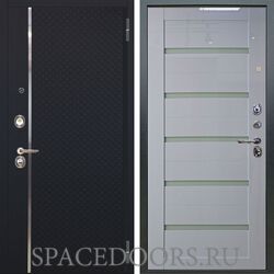 Входная металлическая дверь Аргус Люкс 3К Лия черный софт Александра белый глянец