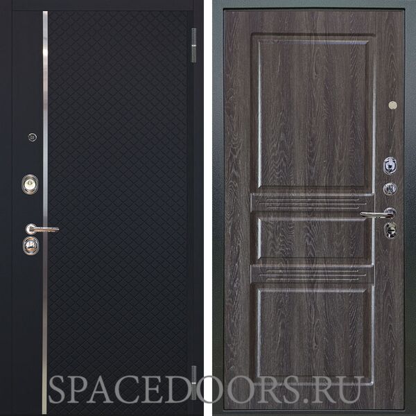Входная металлическая дверь Аргус Люкс 3К Лия черный софт Сабина дуб филадельфия графит