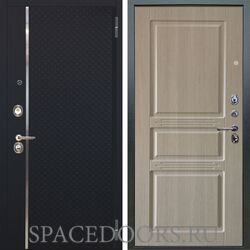 Входная металлическая дверь Аргус Люкс 3К Лия черный софт Сабина ларче светлый