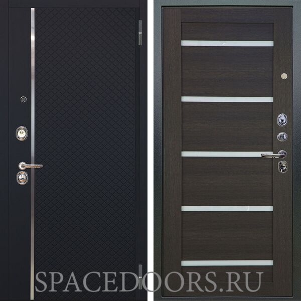 Входная металлическая дверь Аргус Люкс 3К Лия черный софт Александра лунная ночь