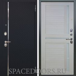 Входная металлическая дверь Аргус Люкс 3К Лия черный софт Мирра белая лиственница