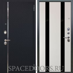 Входная металлическая дверь Аргус Люкс 3К Лия черный софт Дуэт белое дерево