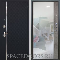Входная металлическая дверь Аргус Люкс 3К Лия черный софт Магнум светлый бетон