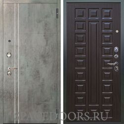 Входная металлическая дверь Аргус Люкс 3К Лофт темный бетон Сенатор венге