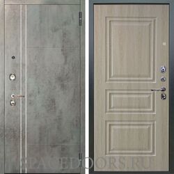 Входная металлическая дверь Аргус Люкс 3К Лофт темный бетон Скиф дуб филадельфия крем