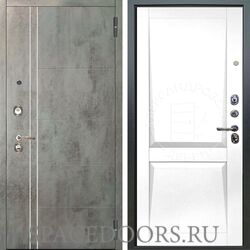 Входная металлическая дверь Аргус Люкс 3К Лофт темный бетон Пифагор белый бархат